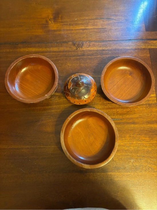 Other - Handmade Wooden Bowls Lot Of 4